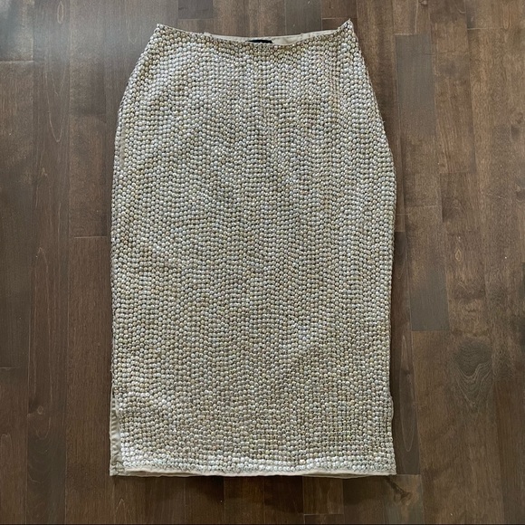 NEW✨Miss Selfridge Gold Sequin Midi Skirt - Picture 4 of 7